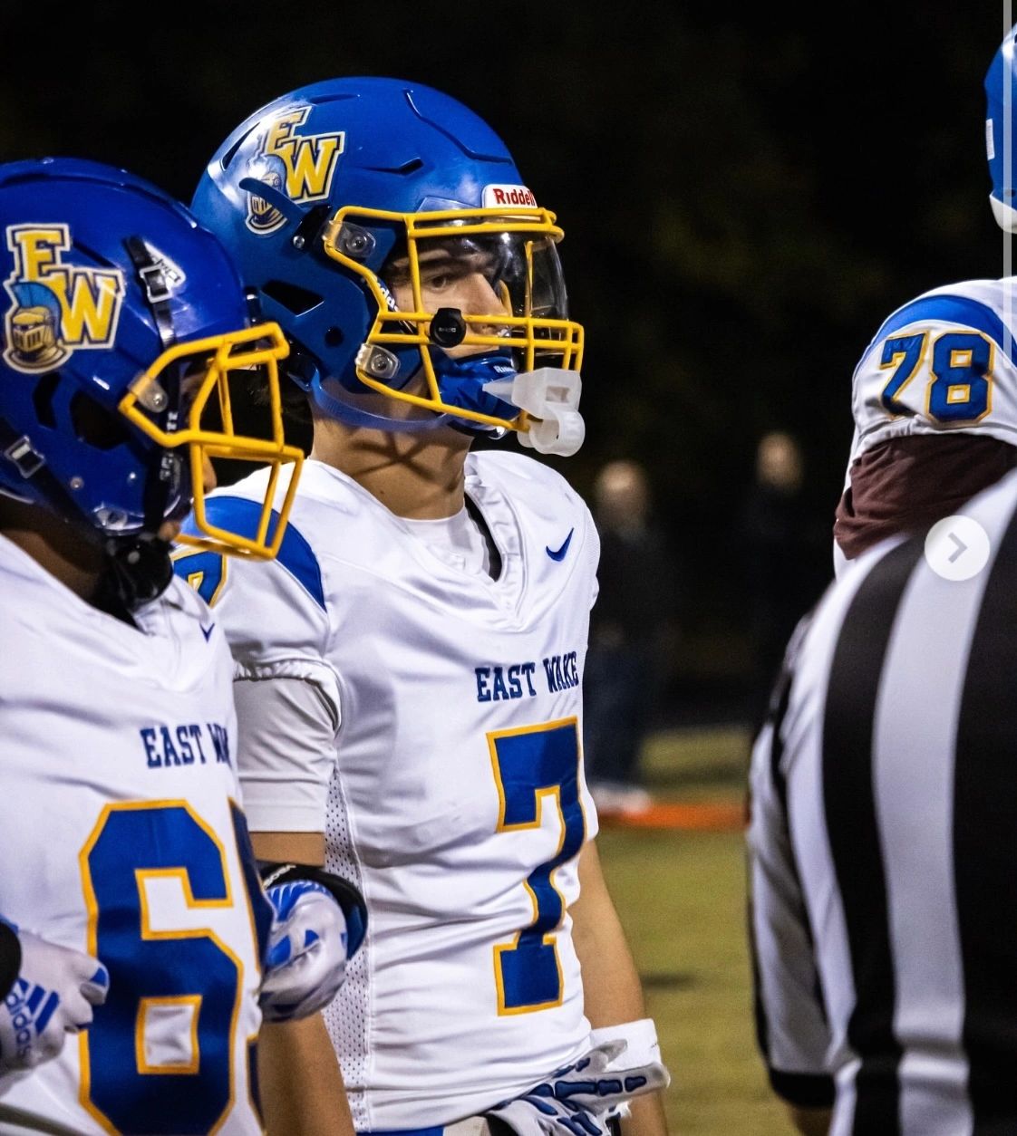 Dylan Kiser #7 East Wake sideline